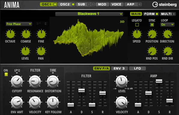 Steinberg Anima —      Wavetable Synth